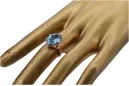 Кольцо Аквамарин Стерлинговое серебро с покрытием из розового золота Винтаж стиль vrc369rp